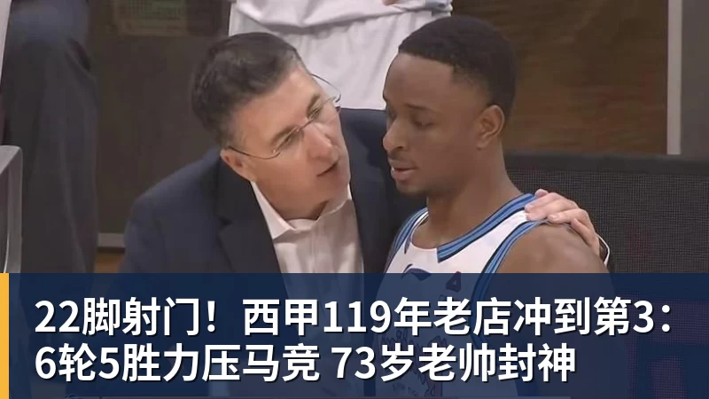 22脚射门！西甲119年老店冲到第3：6轮5胜力压马竞 73岁老帅封神